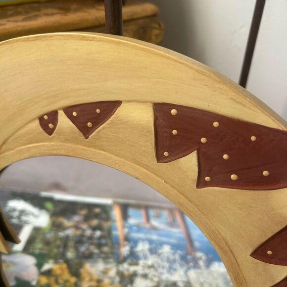 Vintage Whimsical Celestial Sun Moon Crescent Face Wall Mirror 15.5" - Picture 2 of 16